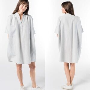 Tribe Alive Split Neck Dress Striped